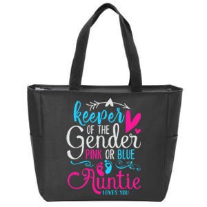 Keeper Of The Gender Auntie Loves You Aunt Baby Announcement Zip Tote Bag