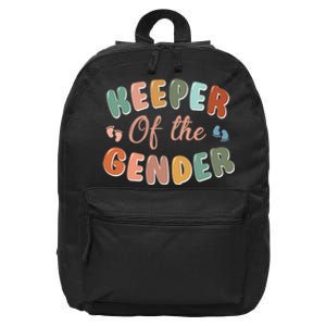 Keeper of the Gender Cute Baby Gender Reveal Party Gift 16 in Basic Backpack