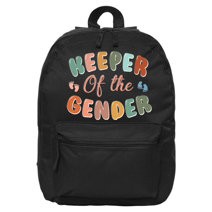 Keeper of the Gender Cute Baby Gender Reveal Party Gift 16 in Basic Backpack