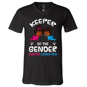 Keeper Of The Gender Auntie Loves You African American Baby V-Neck T-Shirt