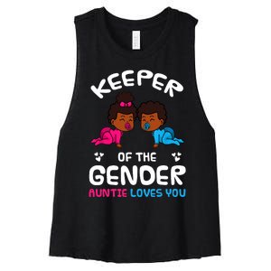 Keeper Of The Gender Auntie Loves You African American Baby Women's Racerback Cropped Tank