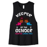 Keeper Of The Gender Auntie Loves You African American Baby Women's Racerback Cropped Tank