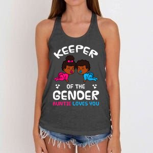 Keeper Of The Gender Auntie Loves You African American Baby Women's Knotted Racerback Tank