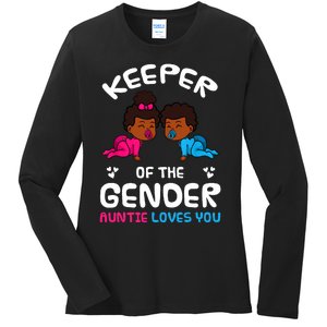 Keeper Of The Gender Auntie Loves You African American Baby Ladies Long Sleeve Shirt