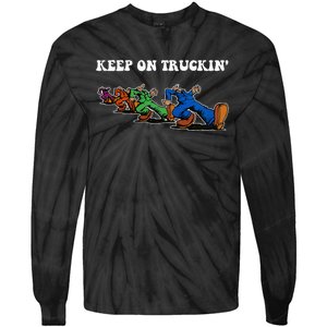 Keep On Truckin Distressed Arts Cars Truck Drivers Tie-Dye Long Sleeve Shirt