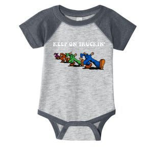 Keep On Truckin Distressed Arts Cars Truck Drivers Infant Baby Jersey Bodysuit