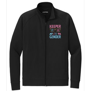 Keeper Of The Gender Baby Shower Gender Reveal Party Outfit Stretch Full-Zip Cadet Jacket