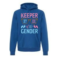 Keeper Of The Gender Baby Shower Gender Reveal Party Outfit Premium Hoodie