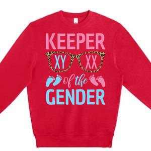 Keeper Of The Gender Baby Shower Gender Reveal Party Outfit Premium Crewneck Sweatshirt