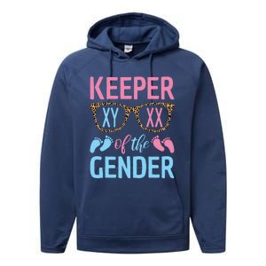 Keeper Of The Gender Baby Shower Gender Reveal Party Outfit Performance Fleece Hoodie