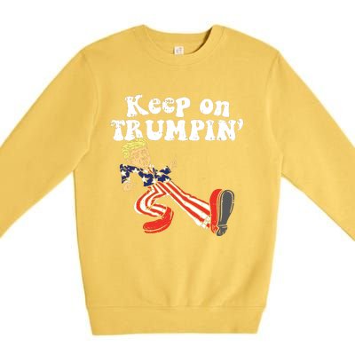 Keep On Trumpin Funny Usa Flag Support Reelect Trump 2020 Premium Crewneck Sweatshirt