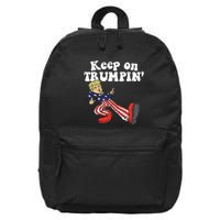 Keep On Trumpin Funny Usa Flag Support Reelect Trump 2020 16 in Basic Backpack