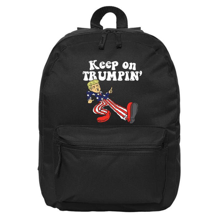 Keep On Trumpin Funny Usa Flag Support Reelect Trump 2020 16 in Basic Backpack
