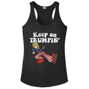 Keep On Trumpin Funny Usa Flag Support Reelect Trump 2020 Ladies PosiCharge Competitor Racerback Tank