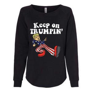 Keep On Trumpin Funny Usa Flag Support Reelect Trump 2020 Womens California Wash Sweatshirt