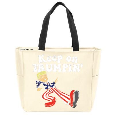 Keep On Trumpin Funny Usa Flag Support Reelect Trump 2020 Zip Tote Bag