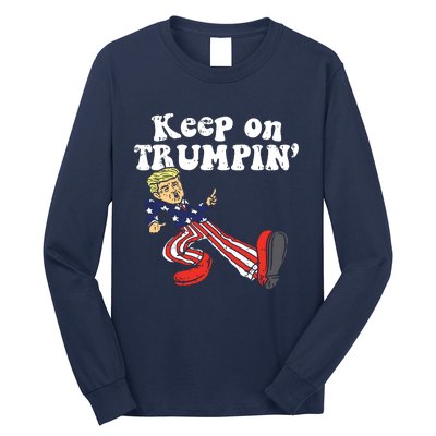 Keep On Trumpin Funny Usa Flag Support Reelect Trump 2020 Long Sleeve Shirt