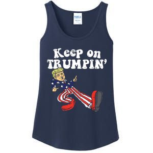 Keep On Trumpin Funny Usa Flag Support Reelect Trump 2020 Ladies Essential Tank