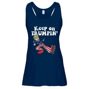 Keep On Trumpin Funny Usa Flag Support Reelect Trump 2020 Ladies Essential Flowy Tank