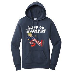 Keep On Trumpin Funny Usa Flag Support Reelect Trump 2020 Women's Pullover Hoodie