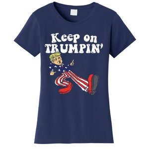 Keep On Trumpin Funny Usa Flag Support Reelect Trump 2020 Women's T-Shirt