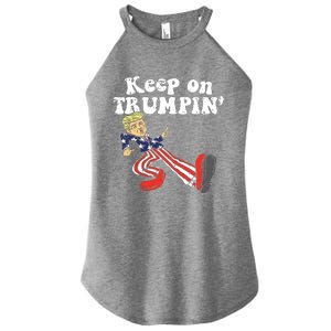 Keep On Trumpin Funny Usa Flag Support Reelect Trump 2020 Women's Perfect Tri Rocker Tank