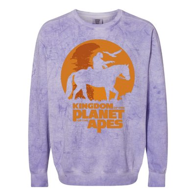 Kingdom Of The Planet Of The Apes Logo And Noa With Eagle Colorblast Crewneck Sweatshirt