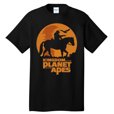 Kingdom Of The Planet Of The Apes Logo And Noa With Eagle Tall T-Shirt