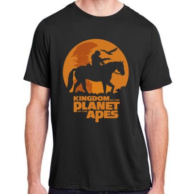 Kingdom Of The Planet Of The Apes Logo And Noa With Eagle Adult ChromaSoft Performance T-Shirt