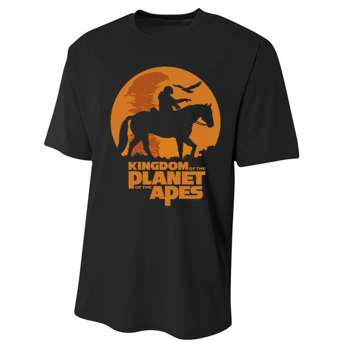 Kingdom Of The Planet Of The Apes Logo And Noa With Eagle Performance Sprint T-Shirt