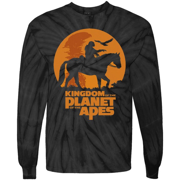 Kingdom Of The Planet Of The Apes Logo And Noa With Eagle Tie-Dye Long Sleeve Shirt