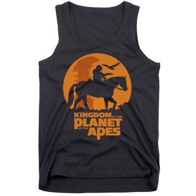 Kingdom Of The Planet Of The Apes Logo And Noa With Eagle Tank Top