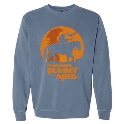 Kingdom Of The Planet Of The Apes Logo And Noa With Eagle Garment-Dyed Sweatshirt