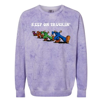 Keep On Truckin Distressed Arts Cars Truck Drivers Colorblast Crewneck Sweatshirt