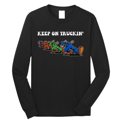 Keep On Truckin Distressed Arts Cars Truck Drivers Long Sleeve Shirt