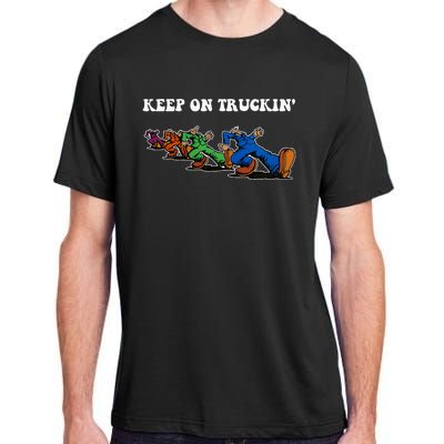 Keep On Truckin Distressed Arts Cars Truck Drivers Adult ChromaSoft Performance T-Shirt