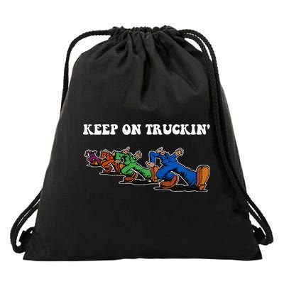 Keep On Truckin Distressed Arts Cars Truck Drivers Drawstring Bag