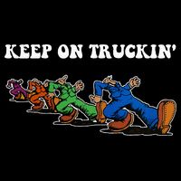 Keep On Truckin Distressed Arts Cars Truck Drivers Flat Bill Trucker Hat