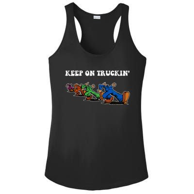 Keep On Truckin Distressed Arts Cars Truck Drivers Ladies PosiCharge Competitor Racerback Tank