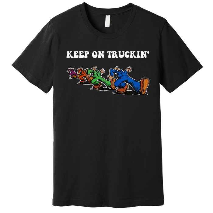 Keep On Truckin Distressed Arts Cars Truck Drivers Premium T-Shirt