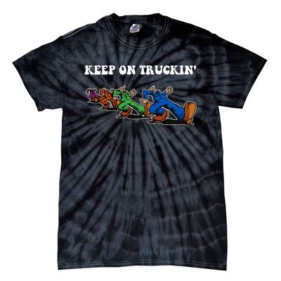 Keep On Truckin Distressed Arts Cars Truck Drivers Tie-Dye T-Shirt