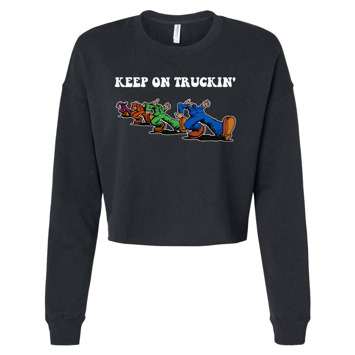 Keep On Truckin Distressed Arts Cars Truck Drivers Cropped Pullover Crew