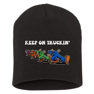 Keep On Truckin Distressed Arts Cars Truck Drivers Short Acrylic Beanie