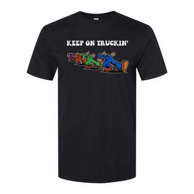 Keep On Truckin Distressed Arts Cars Truck Drivers Softstyle CVC T-Shirt