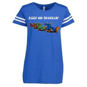 Keep On Truckin Distressed Arts Cars Truck Drivers Enza Ladies Jersey Football T-Shirt