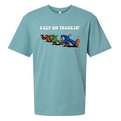 Keep On Truckin Distressed Arts Cars Truck Drivers Sueded Cloud Jersey T-Shirt