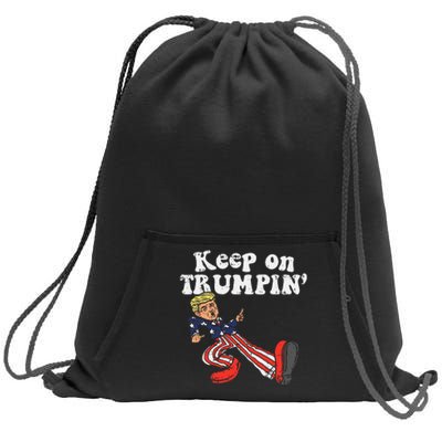 Keep On Trumpin Funny Usa Flag Support Reelect Trump 2020 Sweatshirt Cinch Pack Bag