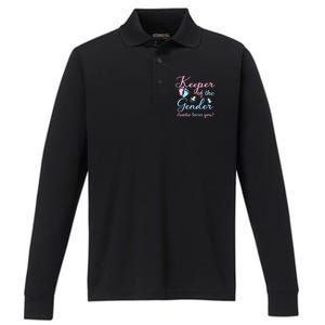 Keeper Of The Gender Auntie Loves Gender Reveal Party Idea Performance Long Sleeve Polo