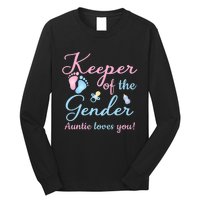 Keeper Of The Gender Auntie Loves Gender Reveal Party Idea Long Sleeve Shirt