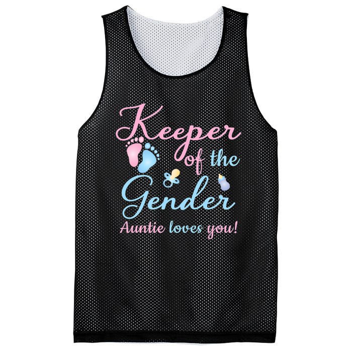 Keeper Of The Gender Auntie Loves Gender Reveal Party Idea Mesh Reversible Basketball Jersey Tank